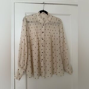 NWOT - YAYA blouse in crème with peacock print - size 40